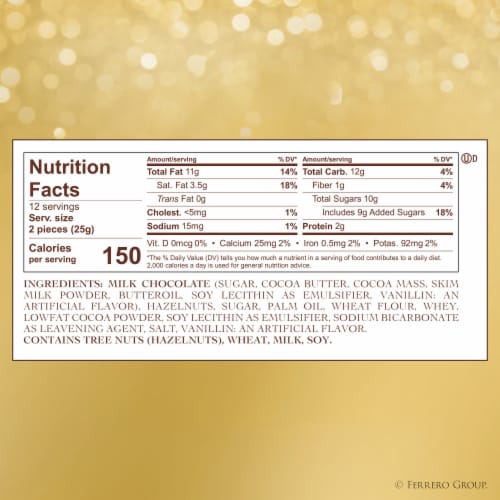 Ferrero Rocher Fine Hazelnut Milk Chocolate Gift Box, Easter Chocolates, 10.6 oz Perspective: bottom