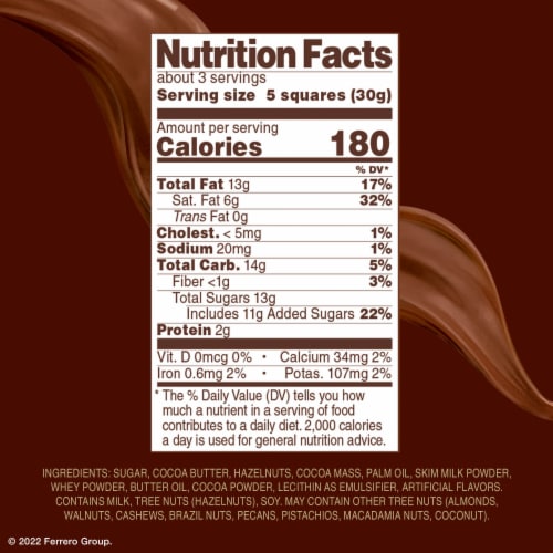 Ferrero Rocher Premium Chocolate Bar, Milk Chocolate Hazelnut, ​3.1 oz Perspective: bottom