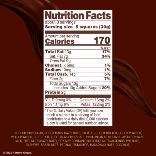 FERRERO ROCHER Dark Chocolate Bar, Hazelnut & Cocoa Filling, Premium Indulgent Dark Chocolate Tablet Perspective: bottom