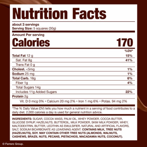 Ferrero Rocher Dark Chocolate Hazelnut & Crunchy Salted Caramel Bar, Premium Chocolate Treat, 3.1oz Perspective: bottom