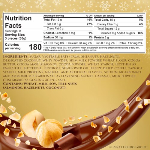 Ferrero Rocher Hazelnut Milk and Dark Chocolate Coconut Almond and Cappuccino Chocolate Gift Box Perspective: bottom
