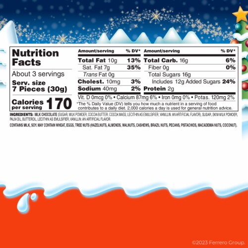 Kinder & Love Holiday Gift Box Chocolatey Candy Individually Wrapped Perspective: bottom