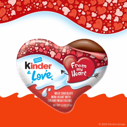 Kinder Love Individually Wrapped Milk Chocolate Heart Perspective: bottom