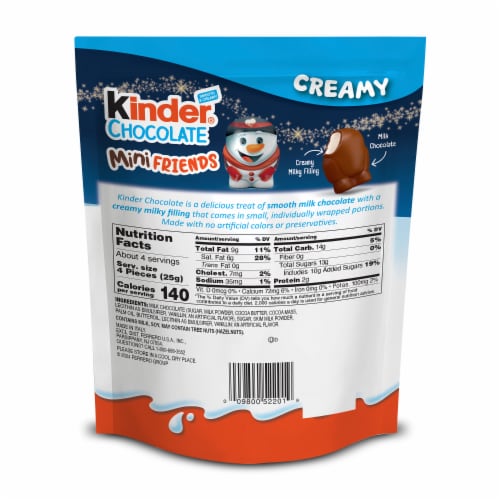 Kinder Chocolate Mini Friends, Milk Chocolate with Creamy Milky Filling, Individually Wrapped Candy Perspective: bottom