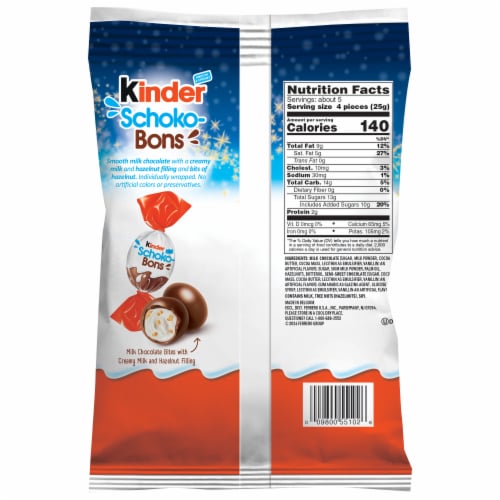 Kinder Schoko Bons, Milk Chocolate Bites with Creamy Milk and Hazelnut Filling, Individually Wrapped Perspective: bottom