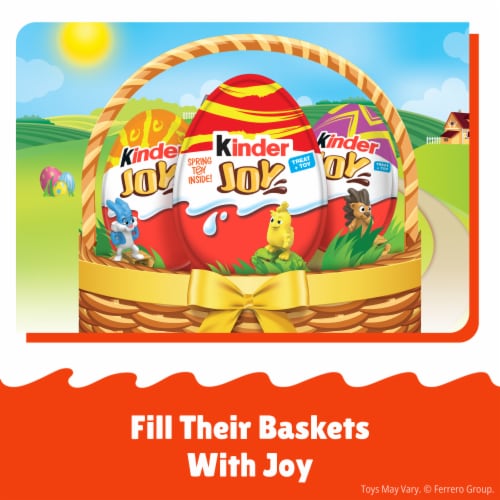 Kinder Joy Easter Eggs, Sweet Cream and Chocolatey Wafers with Toy Inside Perspective: bottom