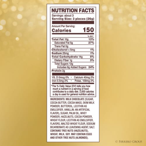 Ferrero Rocher Golden Eggs, Premium Gourmet Milk Chocolate, 3.1 oz Perspective: bottom