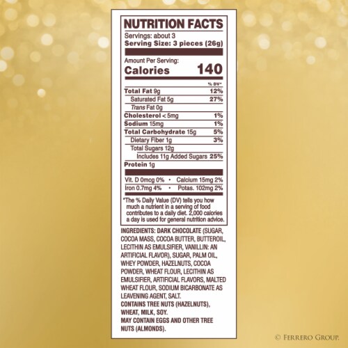 Ferrero Rocher Golden Eggs, Premium Gourmet Dark Chocolate, 3.1 oz Perspective: bottom