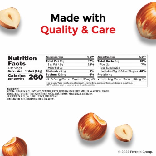 Nutella & GO! Hazelnut and Cocoa Spread with Breadsticks Stocking Stuffers Snack Cups Perspective: bottom