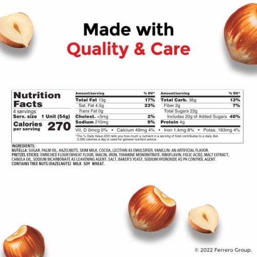 Nutella & GO! Hazelnut and Cocoa Spread With Pretzel Sticks Stocking Stuffer ​Holiday Treat Perspective: bottom