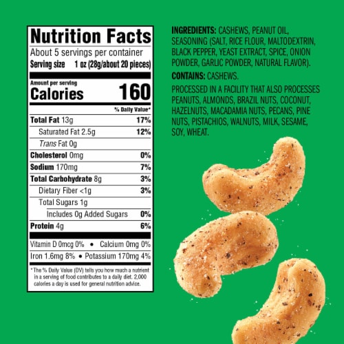 Emerald® Salt & Pepper Cashews Perspective: bottom
