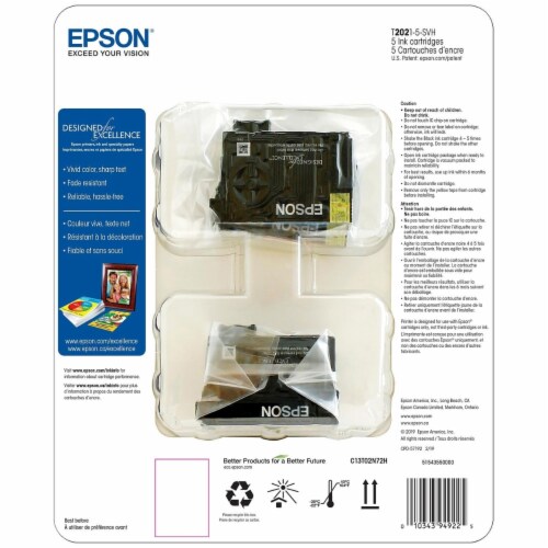 Epson T202 Standard Capacity Ink Cartridge Pack, 2 Black & Cyan/Magenta/Yellow Perspective: bottom