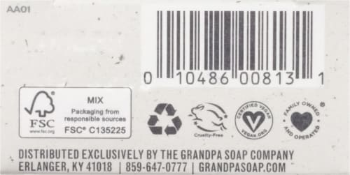 The Grandpa Soap Co Charcoal Bar Soap Perspective: bottom