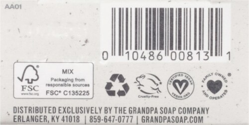 Grandpa Soap Bar Soap, Face & Body, Detoxify, Charcoal - 4.25 oz