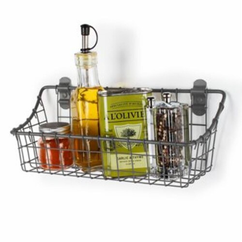Spectrum Vintage Cabinet & Wall Mount Basket - Industrial Gray Perspective: bottom