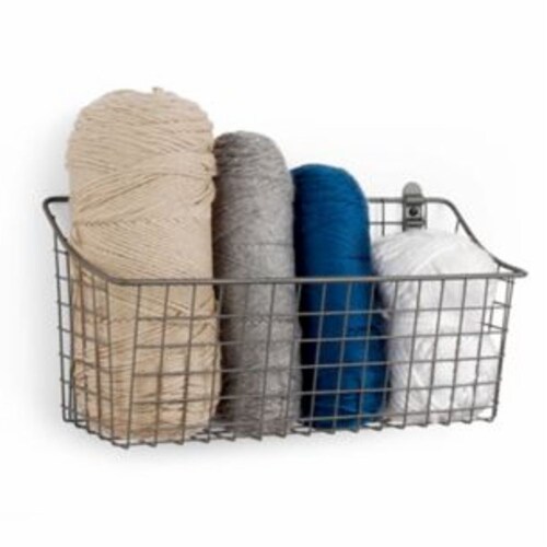 Spectrum Vintage Cabinet and Wall Mount Basket - Industrial Gray Perspective: bottom