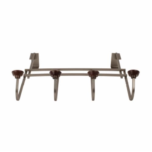 Spectrum Cambridge Over-The-Door 4-Hook Rack - Gray/Brown Perspective: bottom