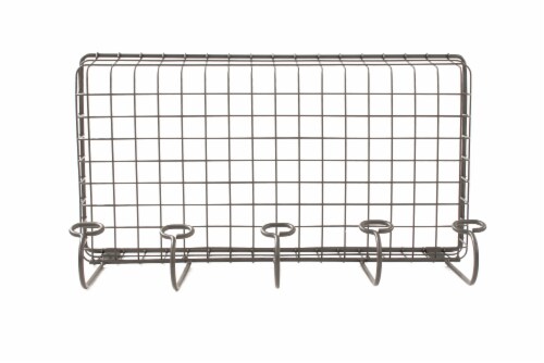 Spectrum Vintage Mount Tray & Hook Station - Gray Perspective: bottom