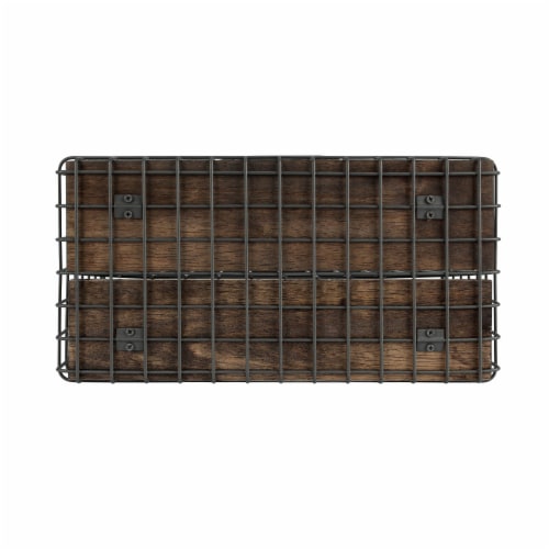 Spectrum Vintage Wall Mount Office File and Letter Holder - Gray/Wood Perspective: bottom