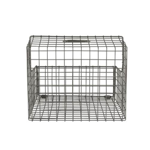 Spectrum Vintage Storage Bin with Shelf Wall Mount - Gray Perspective: bottom