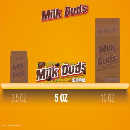 MILK DUDS Chocolate and Caramel Candy Christmas Box Perspective: bottom