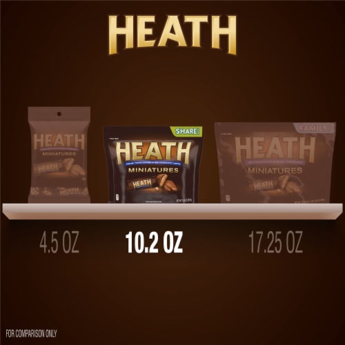 HEATH Miniatures Milk Chocolate English Toffee Snack Size Candy Bars Share Pack Perspective: bottom