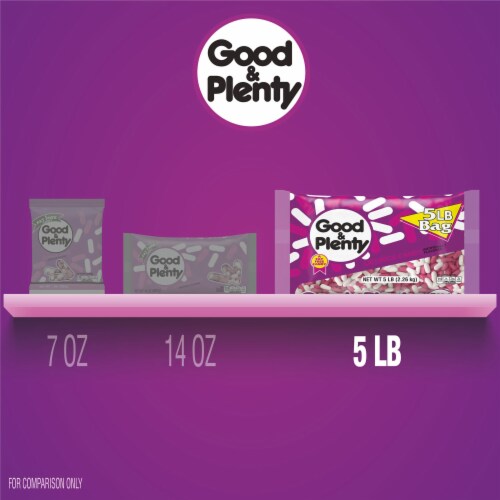 GOOD & PLENTY Licorice Fat Free Candy Bulk Bag Perspective: bottom