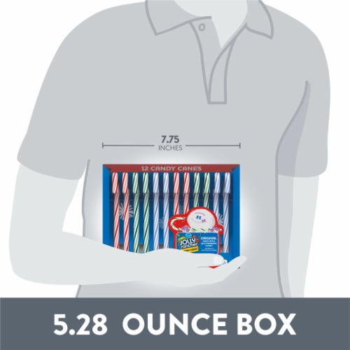 JOLLY RANCHER Assorted Fruit Flavored Christmas Candy Canes Box Perspective: bottom