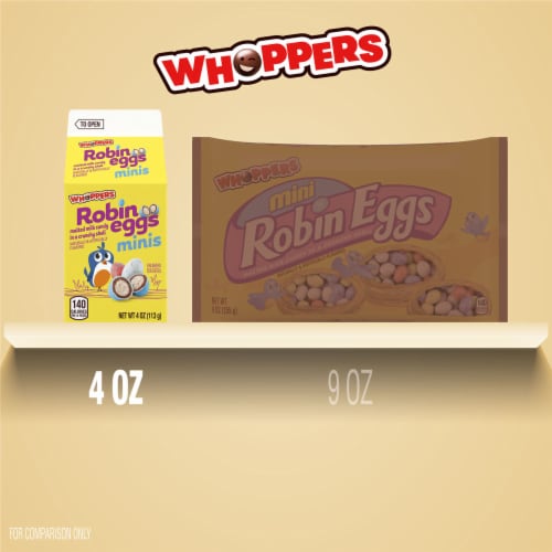 WHOPPERS Robin Eggs Minis Malted Milk Balls Easter Candy Carton Perspective: bottom