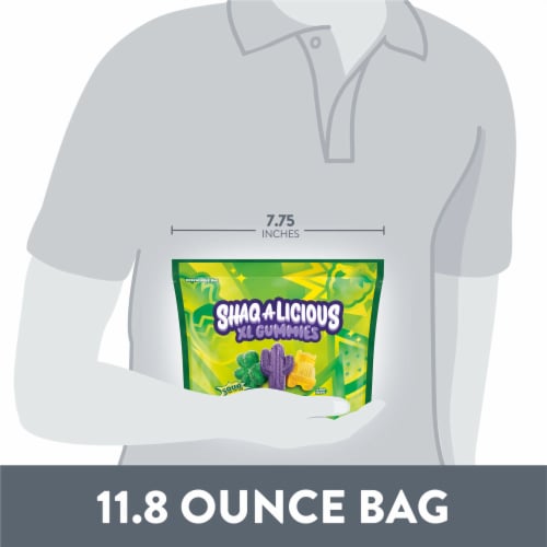 SHAQ-A-LICIOUS XL GUMMIES Sour Chewy Candy Bag Perspective: bottom
