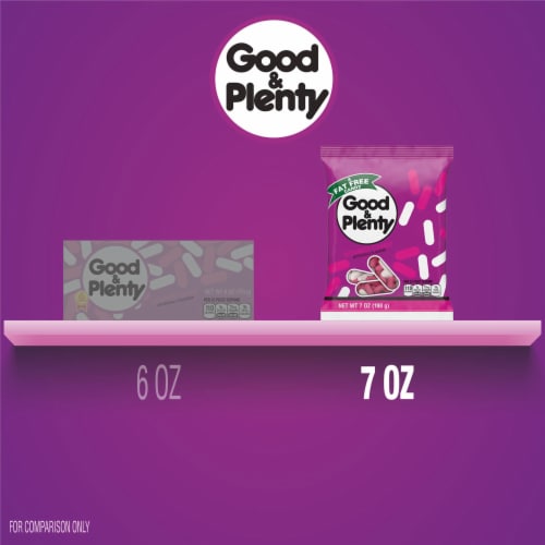GOOD & PLENTY Licorice Fat Free Candy Bag Perspective: bottom