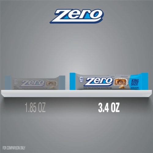 ZERO White Fudge Caramel Peanut Almond Nougat King Size Candy Bar Perspective: bottom