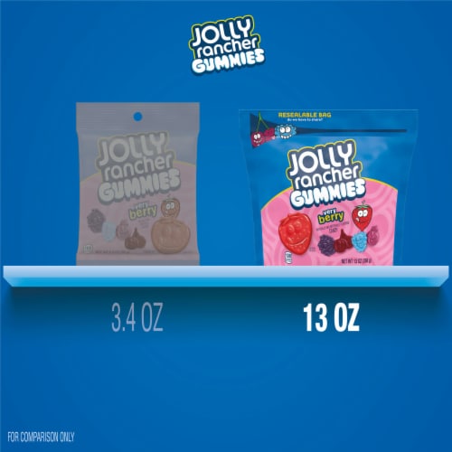 JOLLY RANCHER Gummies Very Berry Assorted Fruit Flavors Candy Resealable Bag Perspective: bottom
