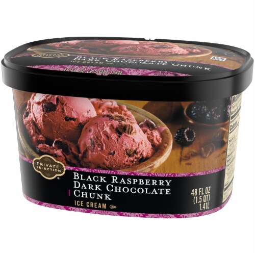Private Selection® Black Raspberry Dark Chocolate Chunk Ice Cream Tub, 48 oz