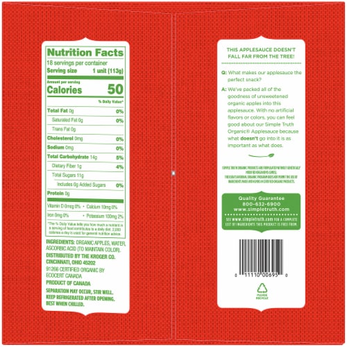 Simple Truth Organic™ Applesauce Cup Multi BIG Deal! Perspective: bottom