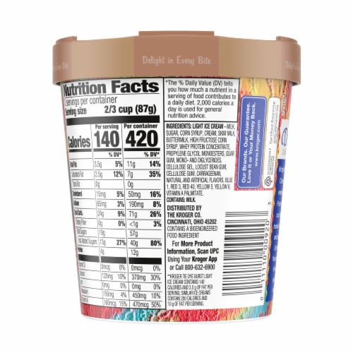 Kroger® Deluxe Tie Dye Burst Light Ice Cream Pint Perspective: bottom
