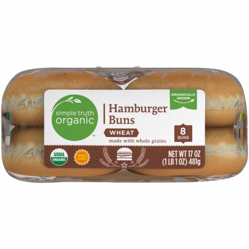 Simple Truth Organic™ Whole Grain Wheat Hamburger Buns, 8 ct / 17 oz