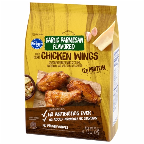 Kroger® Frozen Fully Cooked Garlic Parmesan Flavored Chicken Wings Perspective: bottom