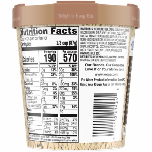 Kroger® Deluxe Chocolate Chip Ice Cream Pint Perspective: bottom