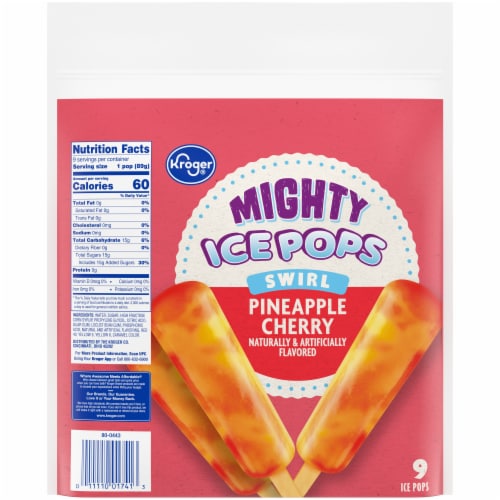 Kroger® Pineapple Cherry Swirl Mighty Ice Pops Perspective: bottom