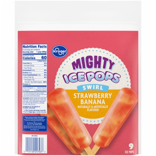 Kroger® Strawberry Banana Swirl Mighty Ice Pops Perspective: bottom