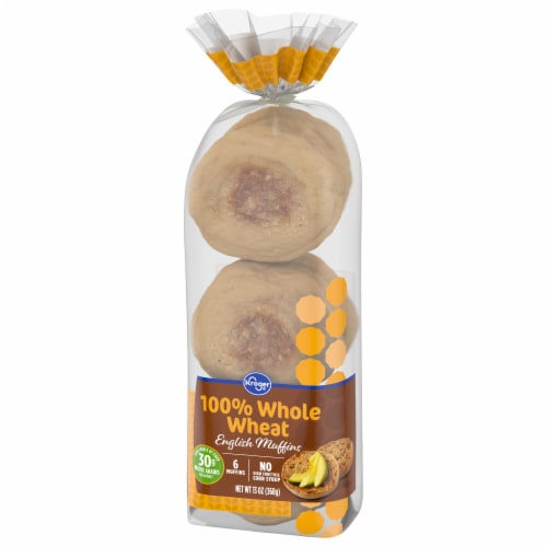 Kroger® 100% Whole Wheat English Muffins Perspective: bottom