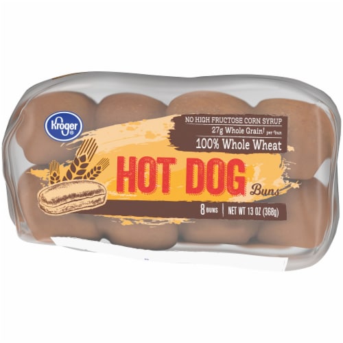 Kroger® 100% Whole Wheat Hot Dog Buns, 8 ct / 1.62 oz - Food 4 Less