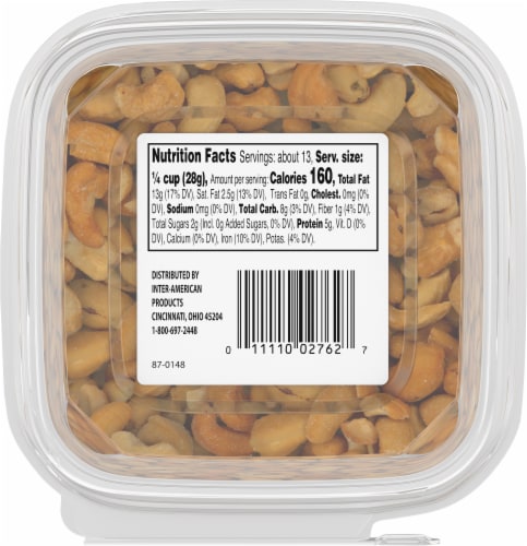Petite Roasted Unsalted Cashews Perspective: bottom