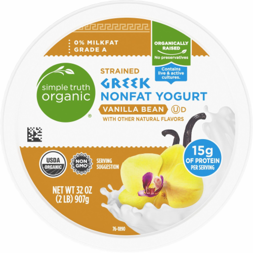 Simple Truth Organic® Strained Vanilla Bean Greek Nonfat Yogurt Perspective: bottom