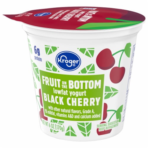 Kroger® Black Cherry Fruit On The Bottom Lowfat Yogurt Cup Perspective: bottom