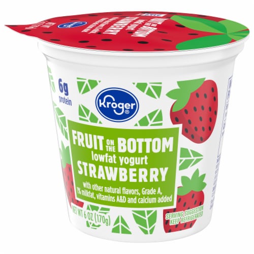 Kroger® Strawberry Fruit On The Bottom Lowfat Yogurt Cup Perspective: bottom