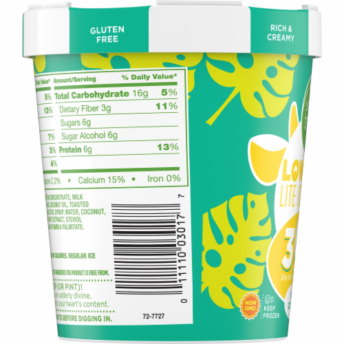 Simple Truth™ Low Cow Pina Colada Lite Ice Cream Carton Perspective: bottom