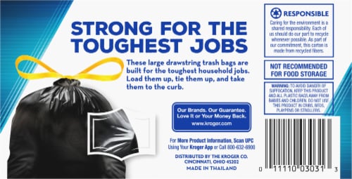 Kroger® Large 30 Gallon Drawstring Trash Bags Perspective: bottom