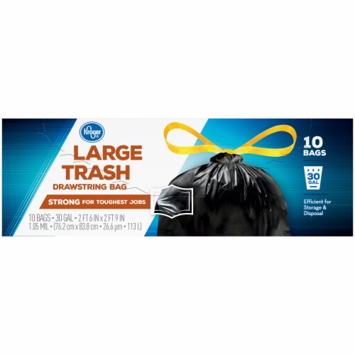 Kroger® Large 30 Gallon Trash Drawstring Bag Perspective: bottom